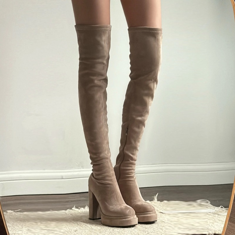 Women'S Fashion Knee High Boots - Sepatu Bot Setinggi Paha Wanita untuk