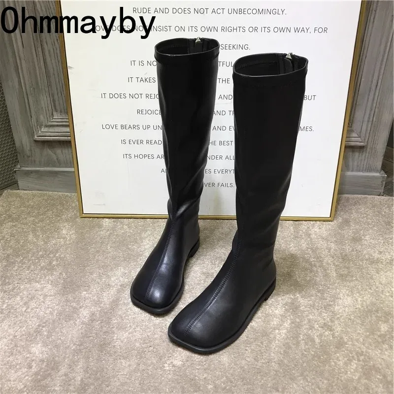 Women'S Fashion Korea - Sepatu bot panjang selutut untuk wanita,