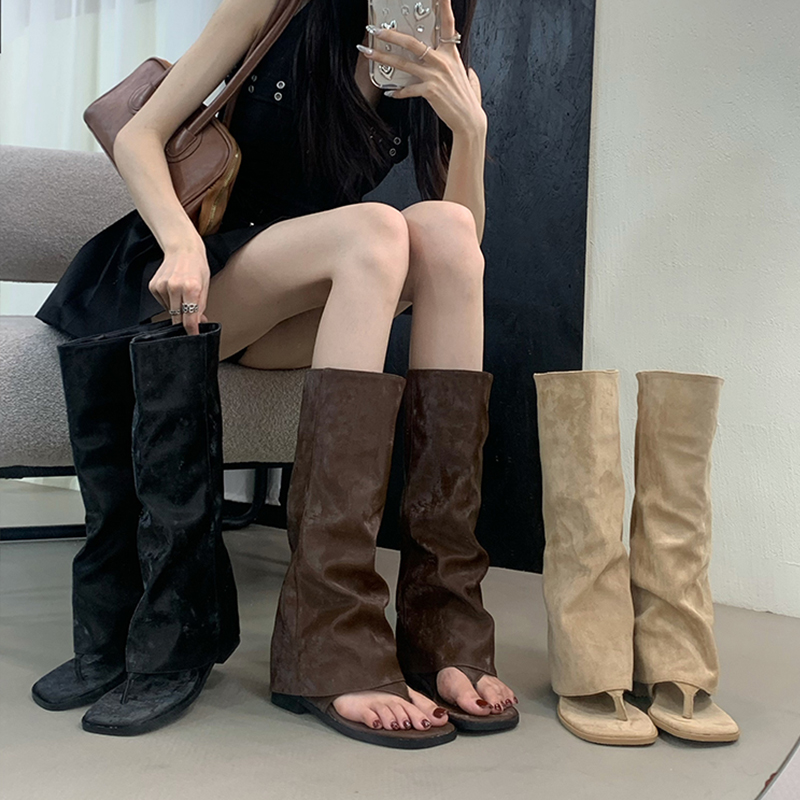 Women'S Fashion Korea - Sepatu Bot Wanita Model Hollow Out