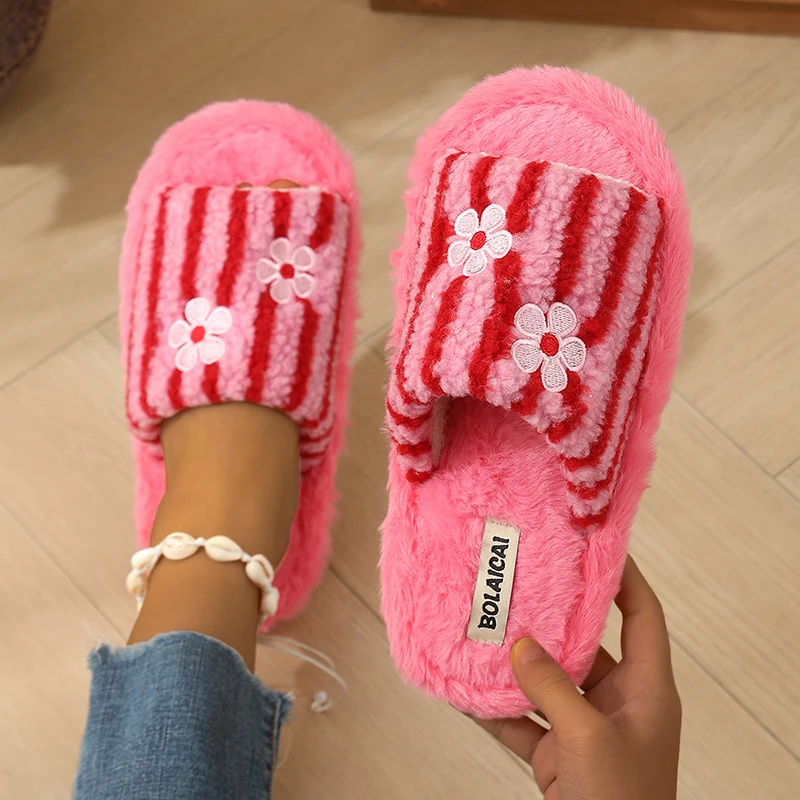 Sandal Bulu Bordir Bunga Berga - Women'S Fashion Korea ulasan dan harga