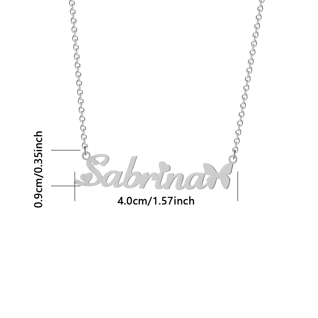 1 Buah Kalung Nama Kupu-kupu Y - Women Fashion Names ulasan dan harga